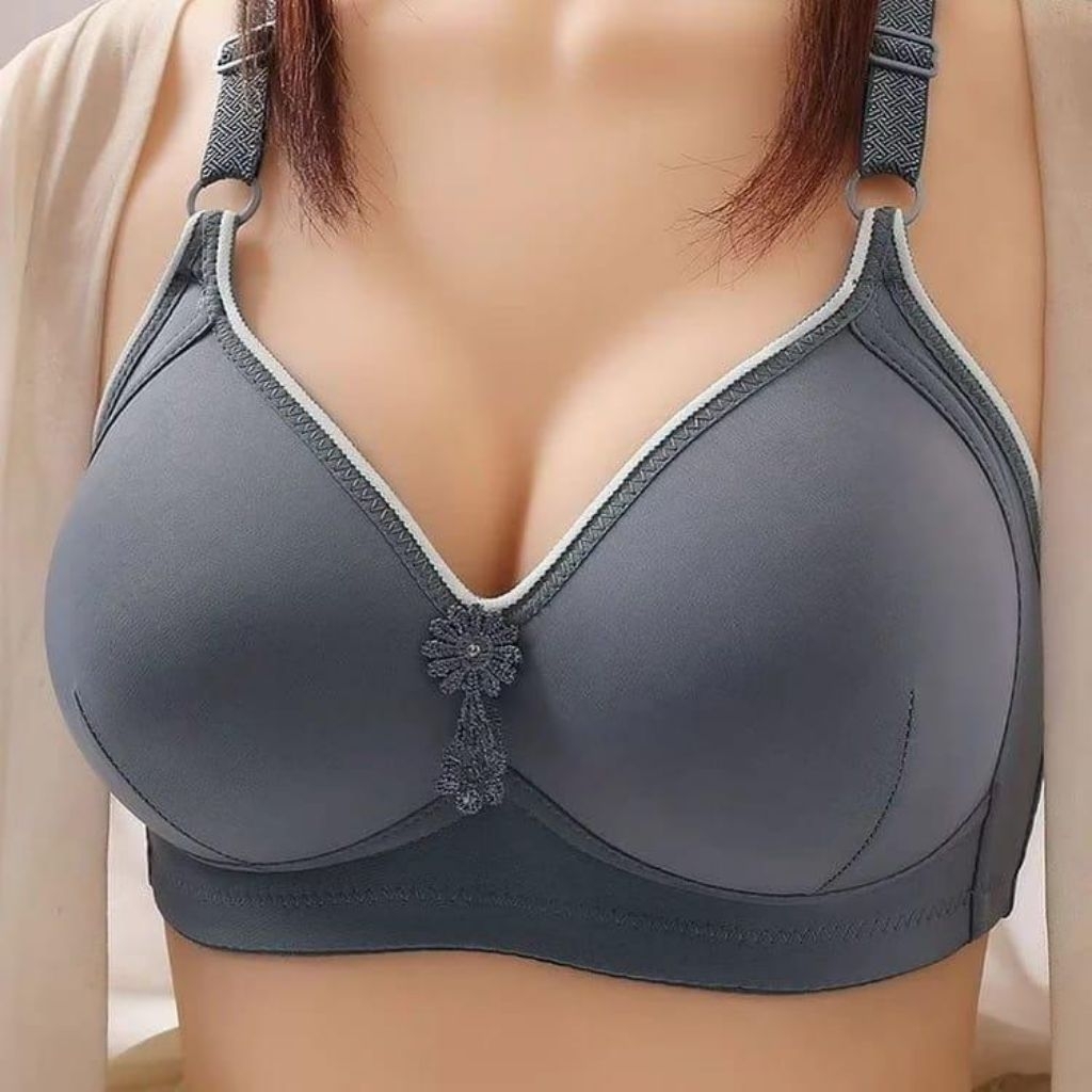BH Bra busa push up 1pcs 3pcs BH tanpa kawat cup besar ukuran jumbo BH motif polos bahan katun kait 