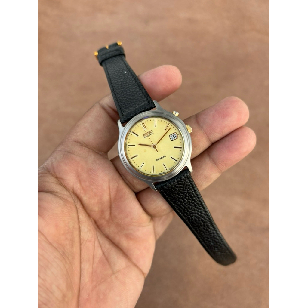 JAM TANGAN PRIA SEIKO KINETIC TITANIUM LUME DIAL 5M42 0J80 ORIGINAL