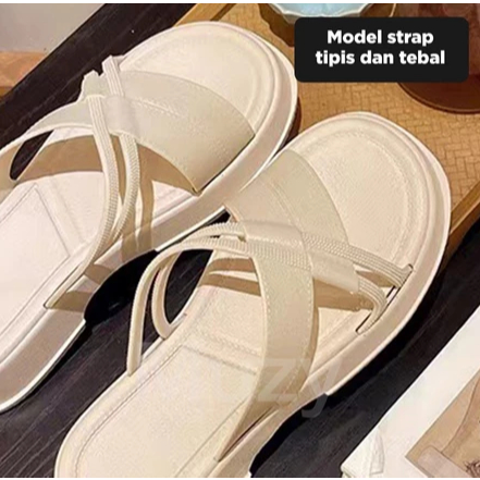 Sendal Wanita Sendal Wedges Sendal Hak Tahu Wanita Sendal Karet Heels Empuk Anti Slip HSN209