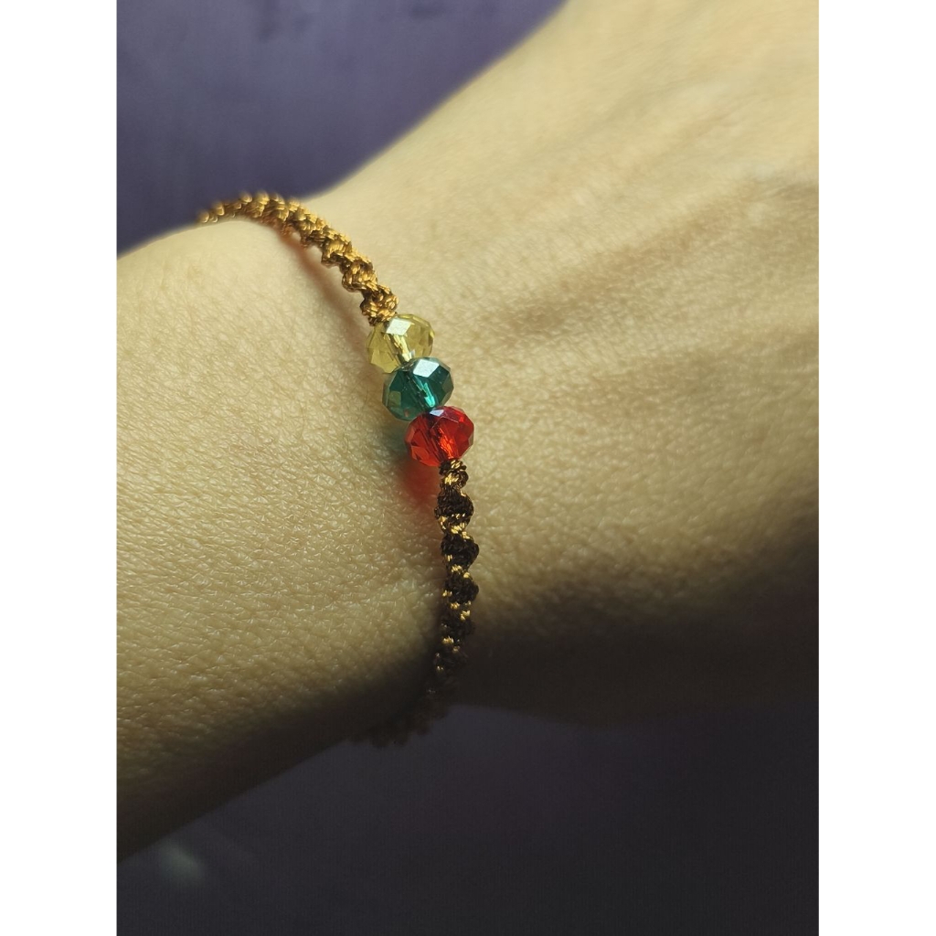 SAMKEST - GELANG TALI SHINEE, GELANG TALI EMAS, WARNA BRONZE, BRACELET KRISTAL YARN, BRACELET FASHIO