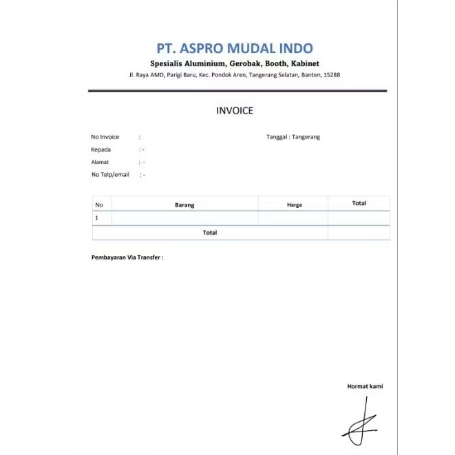 

1 LEMBAR KERTAS DP atau PELUNASAN