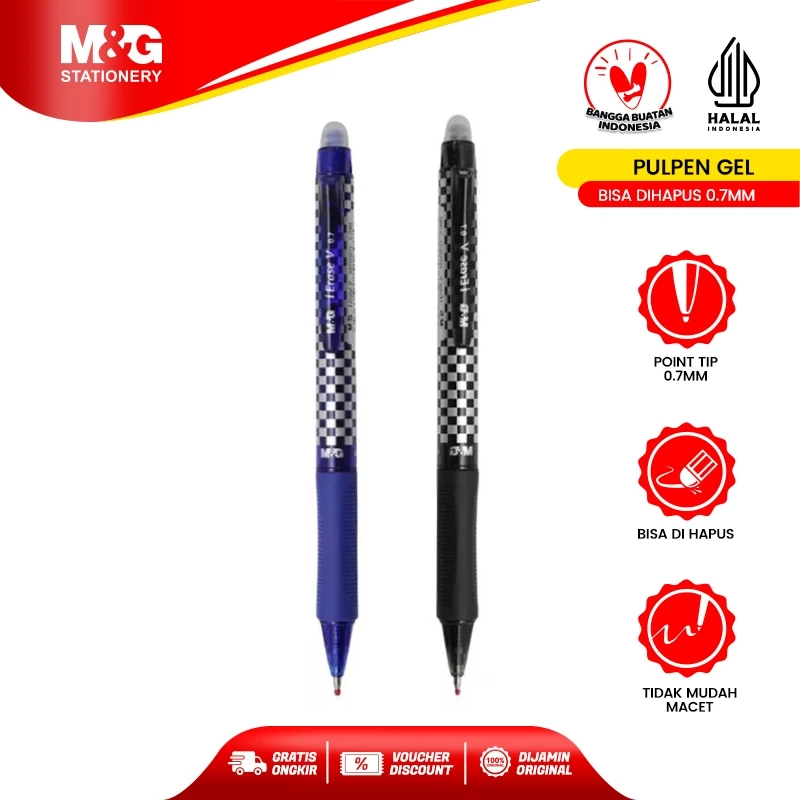 

Pulpen Gel 0.7mm & Erase Clean - M&G AKPH3271