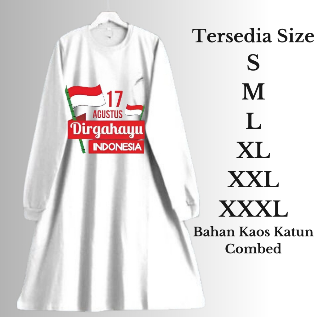 Tunik 17 Agustus Wanita Merah Putih Merdeka Tunik BO Size S M L XL XXL XXXL Bahan Kaos Katun Combed 