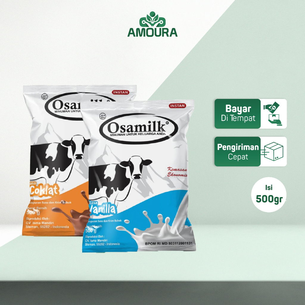 

Susu Sapi Bubuk Osamilk Rasa Cokelat dan Vanila Penambah Berat Badan isi 500 gr