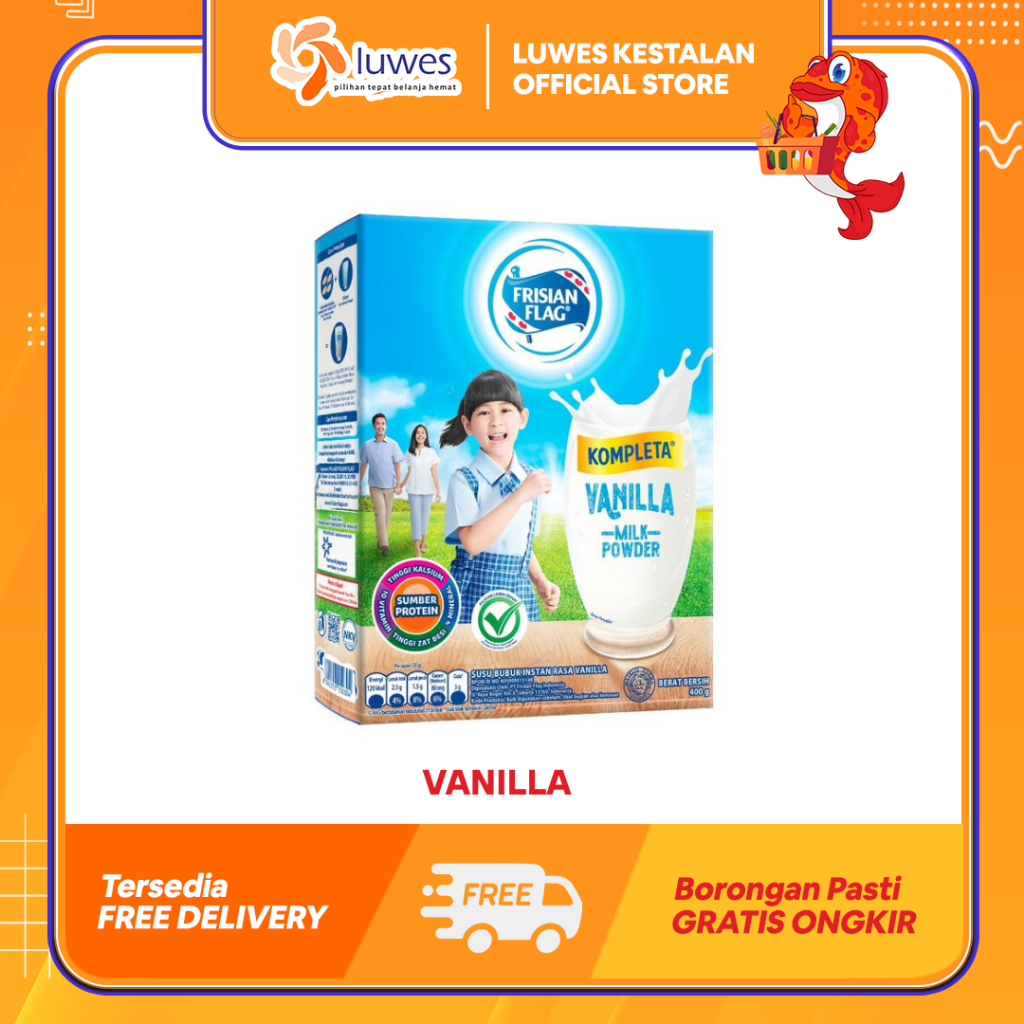 

Frisian Flag Susu Bubuk 400gr Full Cream / Coklat / Vanilla Memiliki Rasa Yang Enak