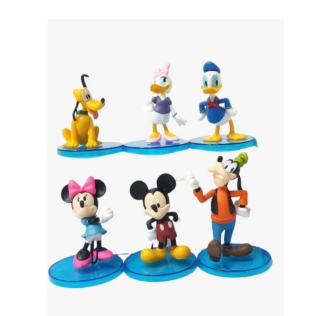 Action Figure Micky Mouse Set Isi 6 Pcs Figure Micky Mouse Murah Set Figurine Disney Characters