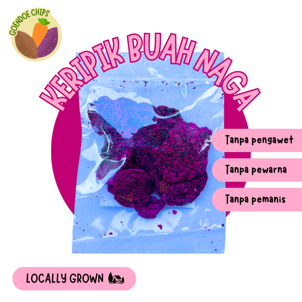 

Keripik Buah Naga 100 Gr Goendoe Chips - Cemilan Khas Batu Malang