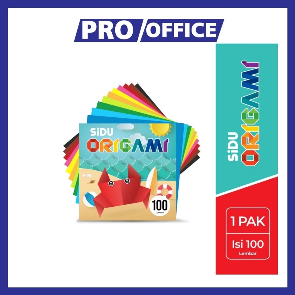 

ProOffice - SiDU Kertas Lipat Origami Isi 100 Lembar (3 Ukuran) – Kertas Warna Origami Anak Sekolah