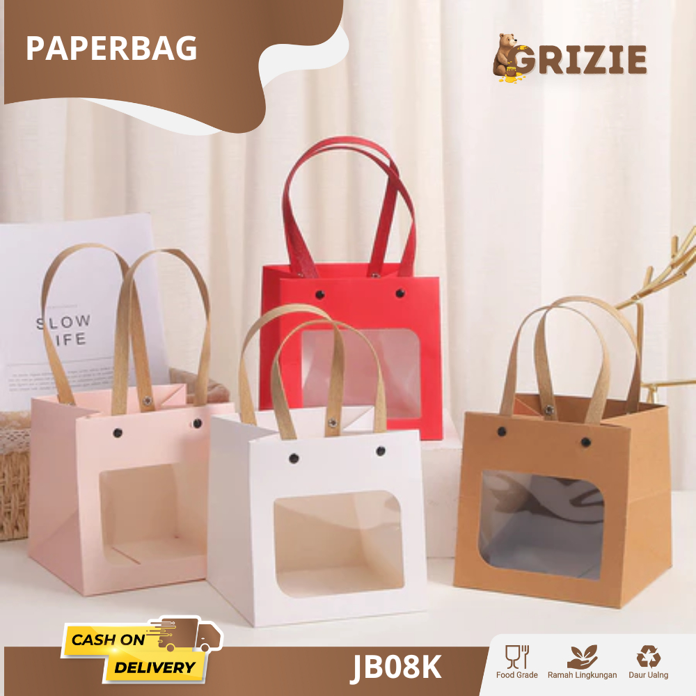 

Paper Bag Tali Souvenir Hampers Gift Packaging / Paper Bag Mika / Paper Bag Jendela Mika / Paperbag Polos | JB08K