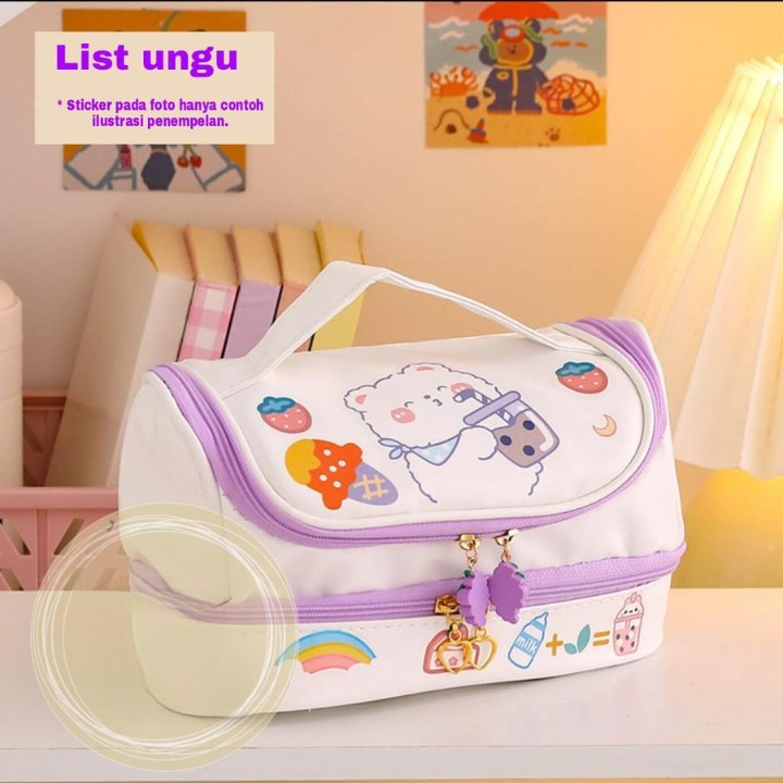 

Tempat Pensil Stationery Bag Alat Tulis Anak Sekolah Multifungsi Motif Lucu Karakter Kartun
