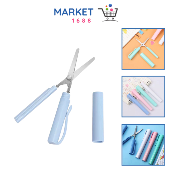 

MARKET1688 Gunting Lipat Mini Bentuk Pena Gunting Kertas Paper Cutter Portable Scissors Gunting Kecil Alat Pemotong Kertas Portabel Model Pulpen