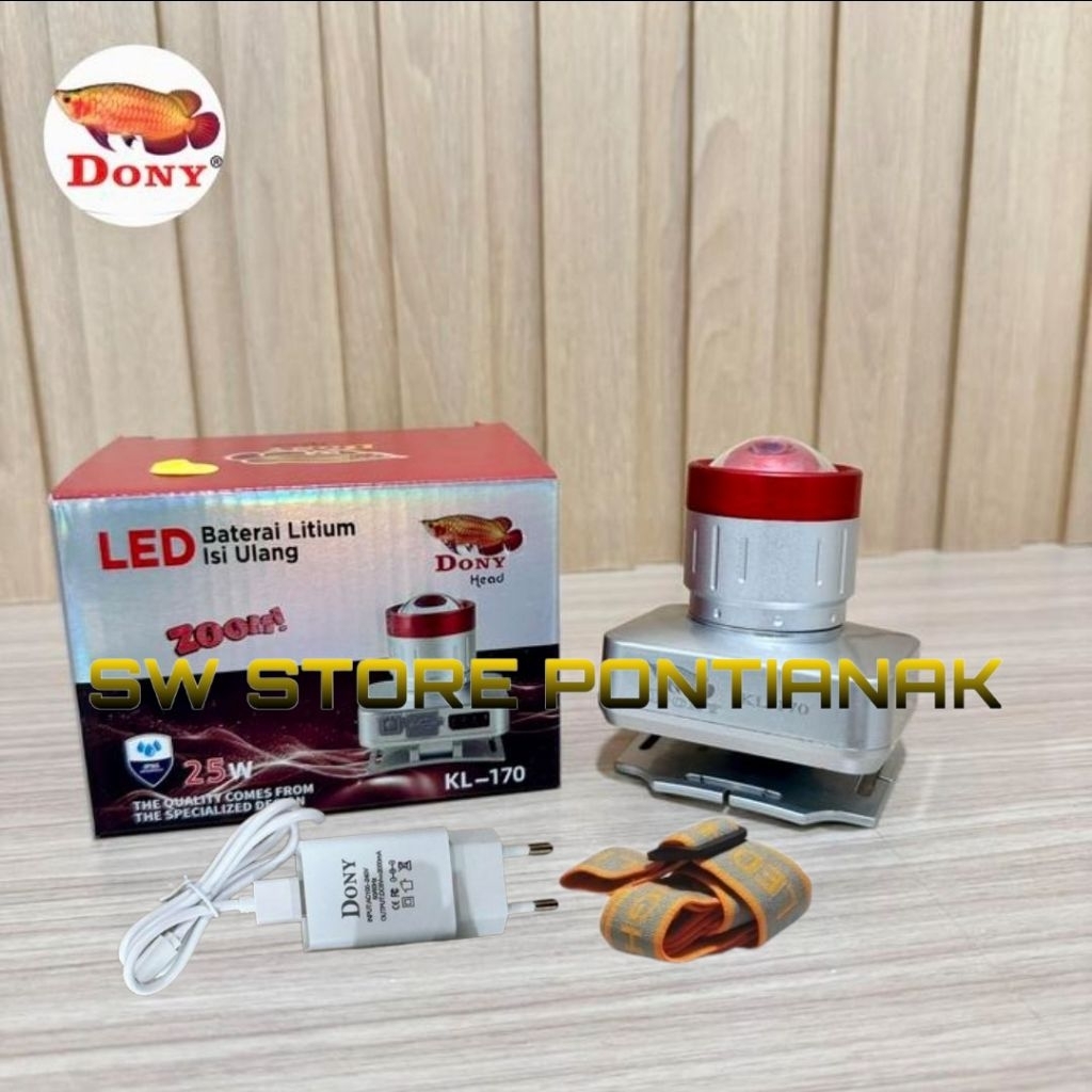 DONY KL-170 25 WATT ZOOM / SENTER KEPALA DONY LED KL 170 / HEADLAMP RECHARGEABLE DONY LED KL 170