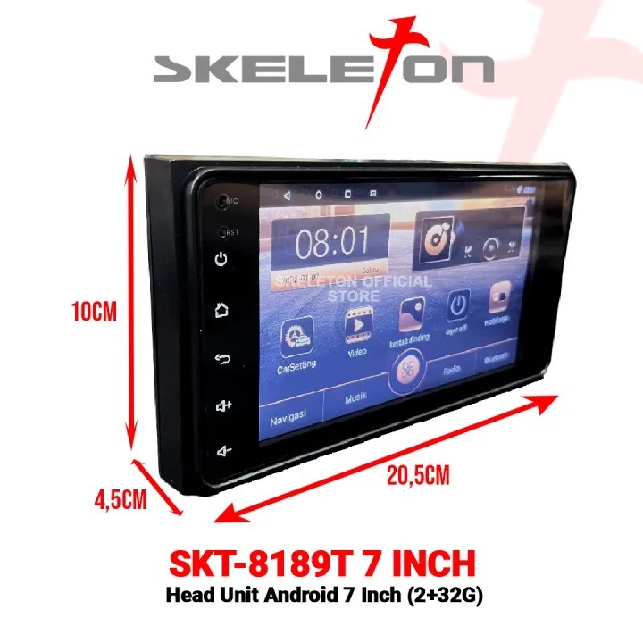 Skeleton Head Unit Android 2+32 GB SKT-8189T 7" Inch  / Head Unit Android 7 Inch Skeleton