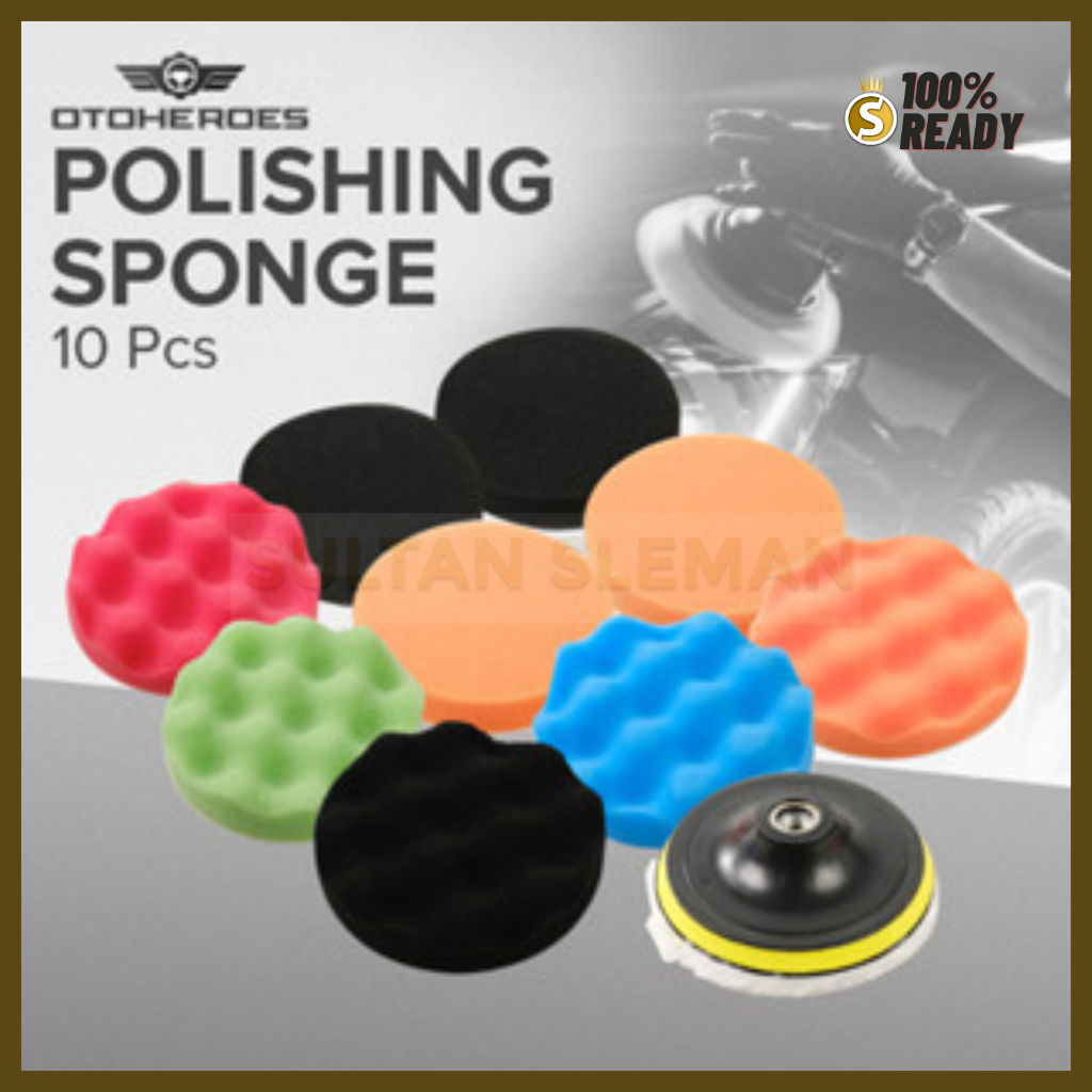 [PROMO] Spons Poles Body Mobil 10 pcs / Spons Polishing Mobil Set 5 Inch / Busa Alat Poles Body