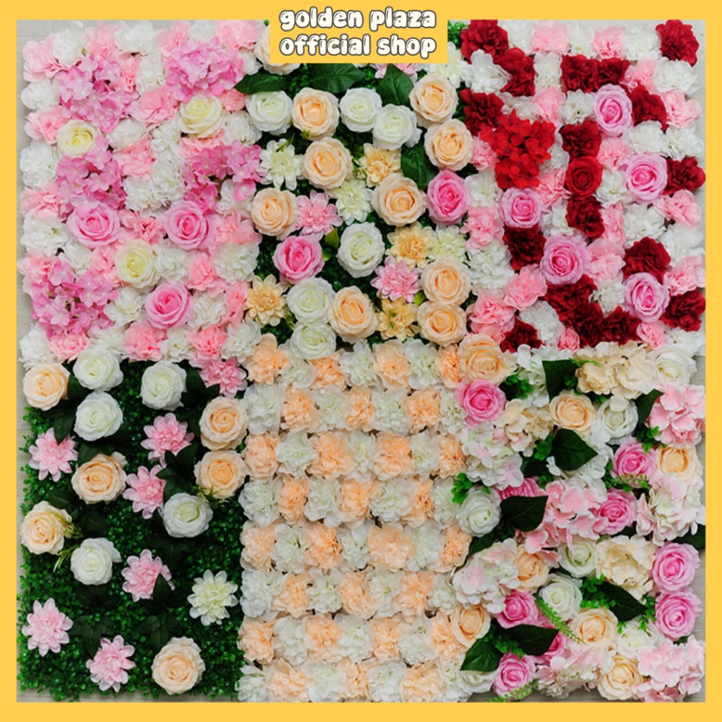Panel Dinding Bunga Karangan 3D Flower Wall Decoration Bahan Sutra UHiasan Pernikahan | Flower Wall 