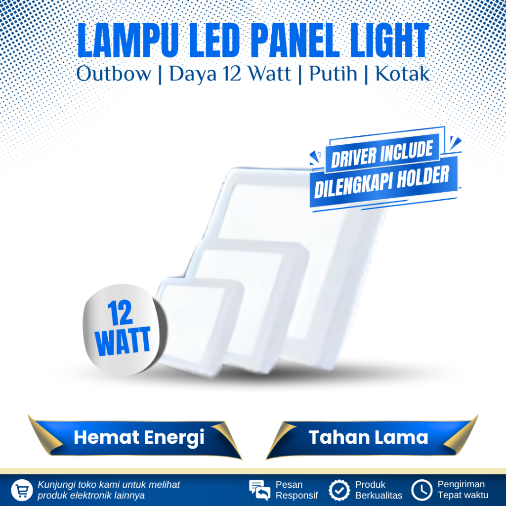 LAMPU DOWNLIGHT LED OUTBOW 12 WATT KOTAK CAHAYA PUTIH LAMPU LED PANEL LIGHT 12 WATT OUTBOW KOTAK