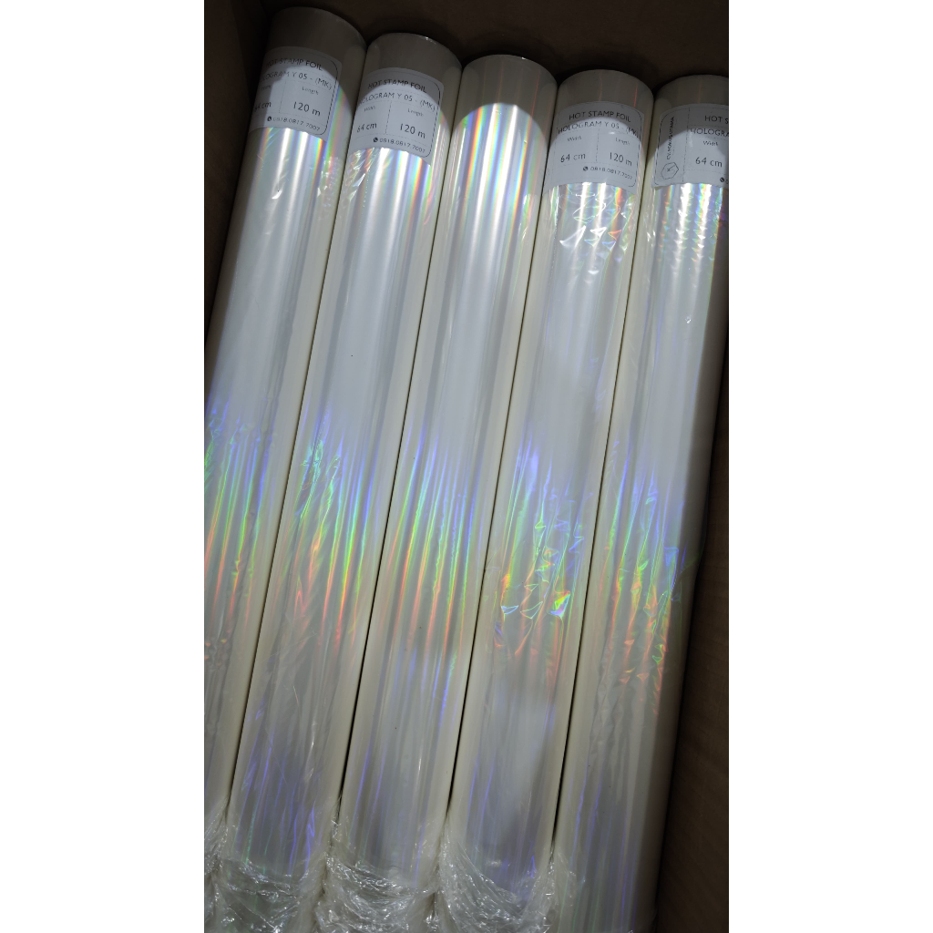 

Poly Hot Stamp Foil Hologram Y 05 Tipe MK Hot Print Cetak Agenda Kardus Packaging Undangan