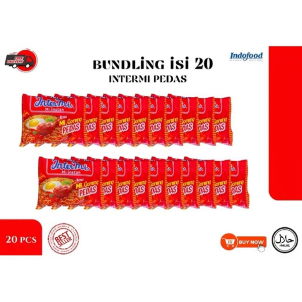 

Intermie goreng X intermie goreng pedas 60gram paket hemat isi 20