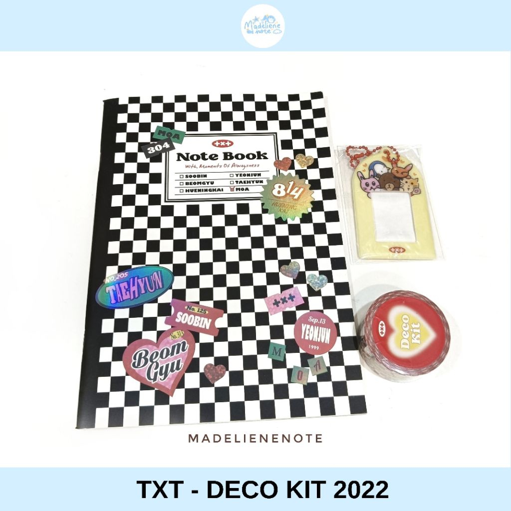 (OFFICIAL) Deco Kit TXT 2022 Notebook Id card holder Washi Tape