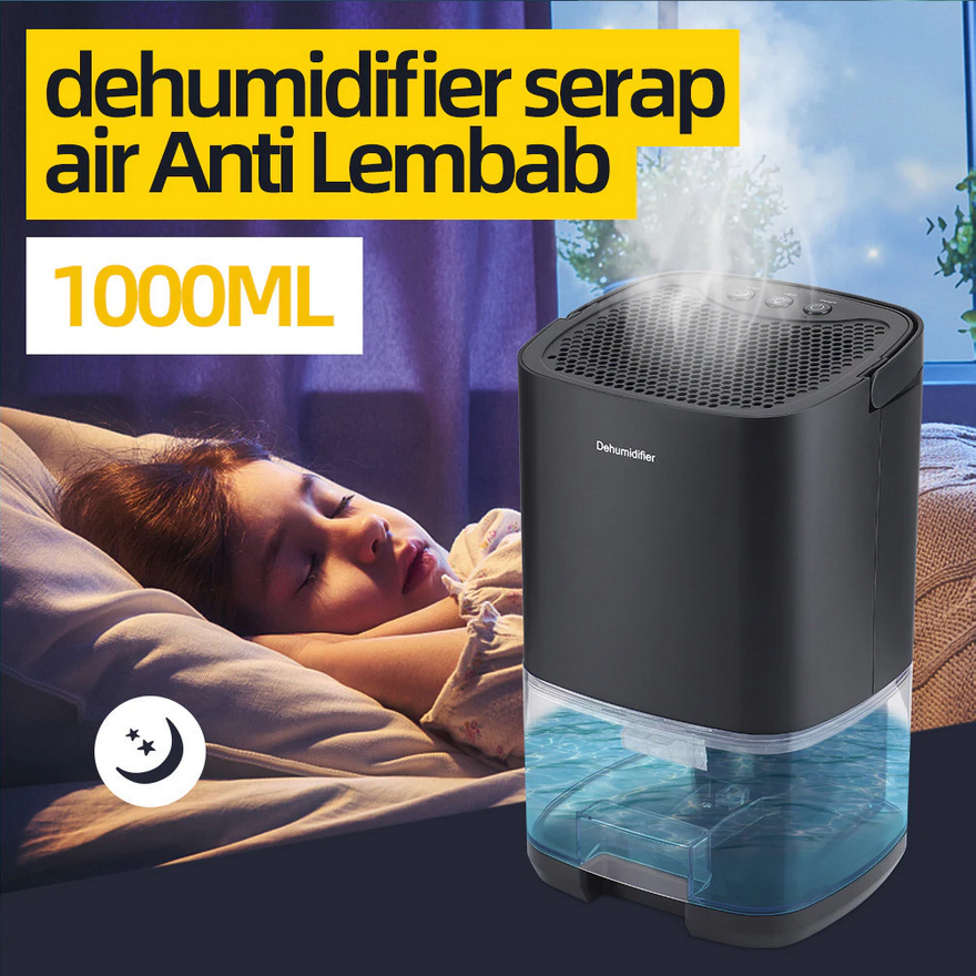 DeHumidifier 1 L - H2102 Moisture Absorber Mini Dehumidifier Air Dryer Purifier 2 in 1 Humidifier