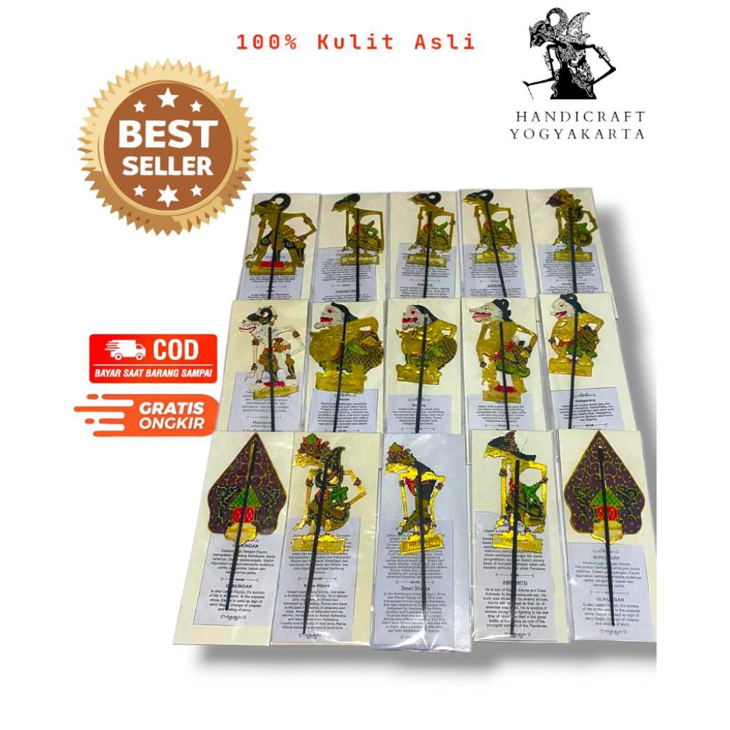 

Souvenir Pembatas Buku Miniatur Wayang Kulit / Oleh Oleh Khas Jogja Bookmark Wayang Kulit Mini