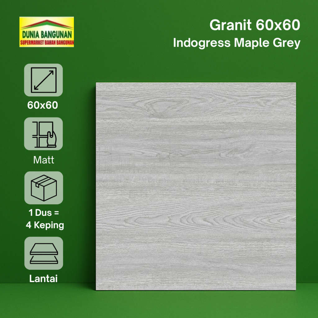 Granit Lantai 60x60 Motif Urat Kayu Indogress Maple Grey Granit Lantai / Granit Lantai Keset / Grani