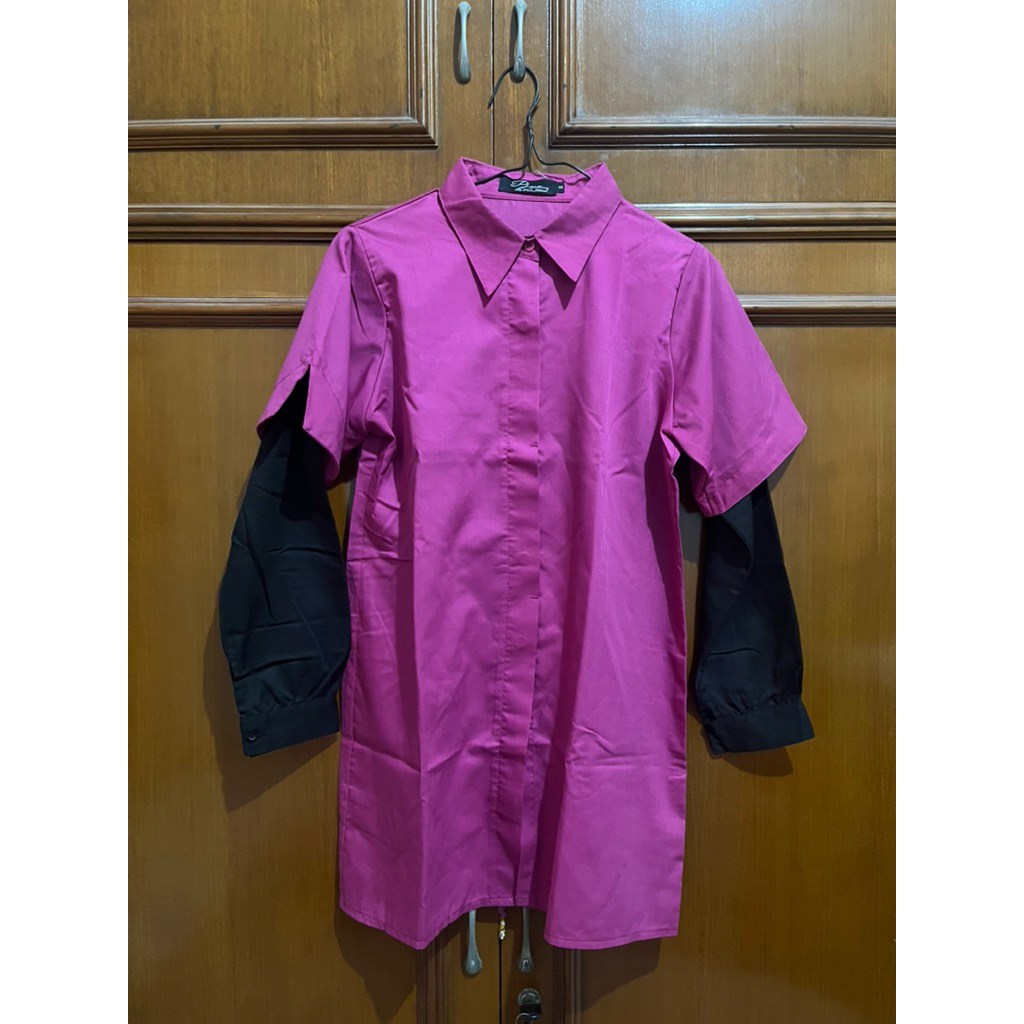 PRELOVED BAJU MERK PJ CLOTHING FUSCHIA UK S ( LD : 100, PB: 75 )