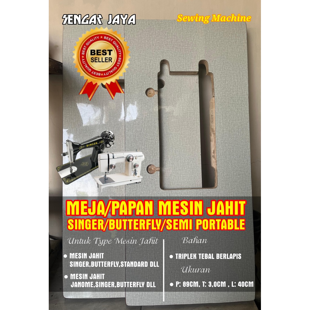 MEJA MESIN JAHIT HITAM/MEJA JAHIT BUTTERFLY/ MEJA JAHIT SEMI PORTABLE