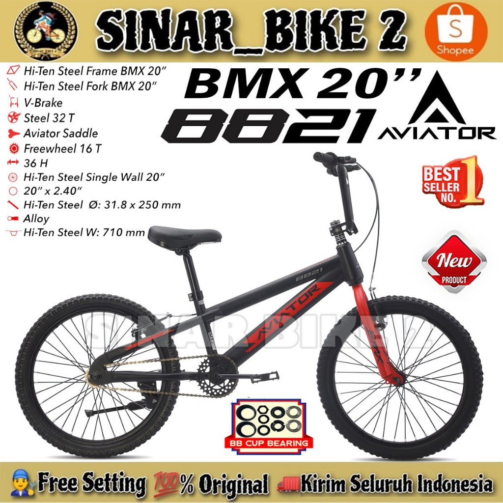 Sepeda Anak Laki BMX TURANZA TZ 811 //  AVIATOR 8821 Ukuran 20 Inch Usia 8-11 Tahun