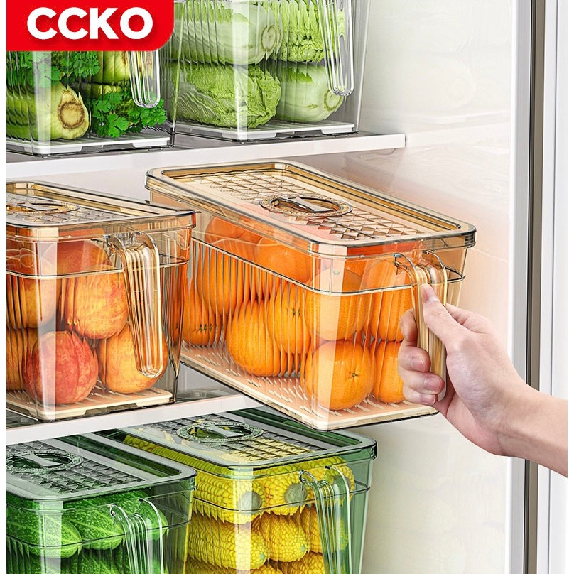 Kotak Penyimpanan Kulkas Container Transparan Acrylic Storage Box Serbaguna