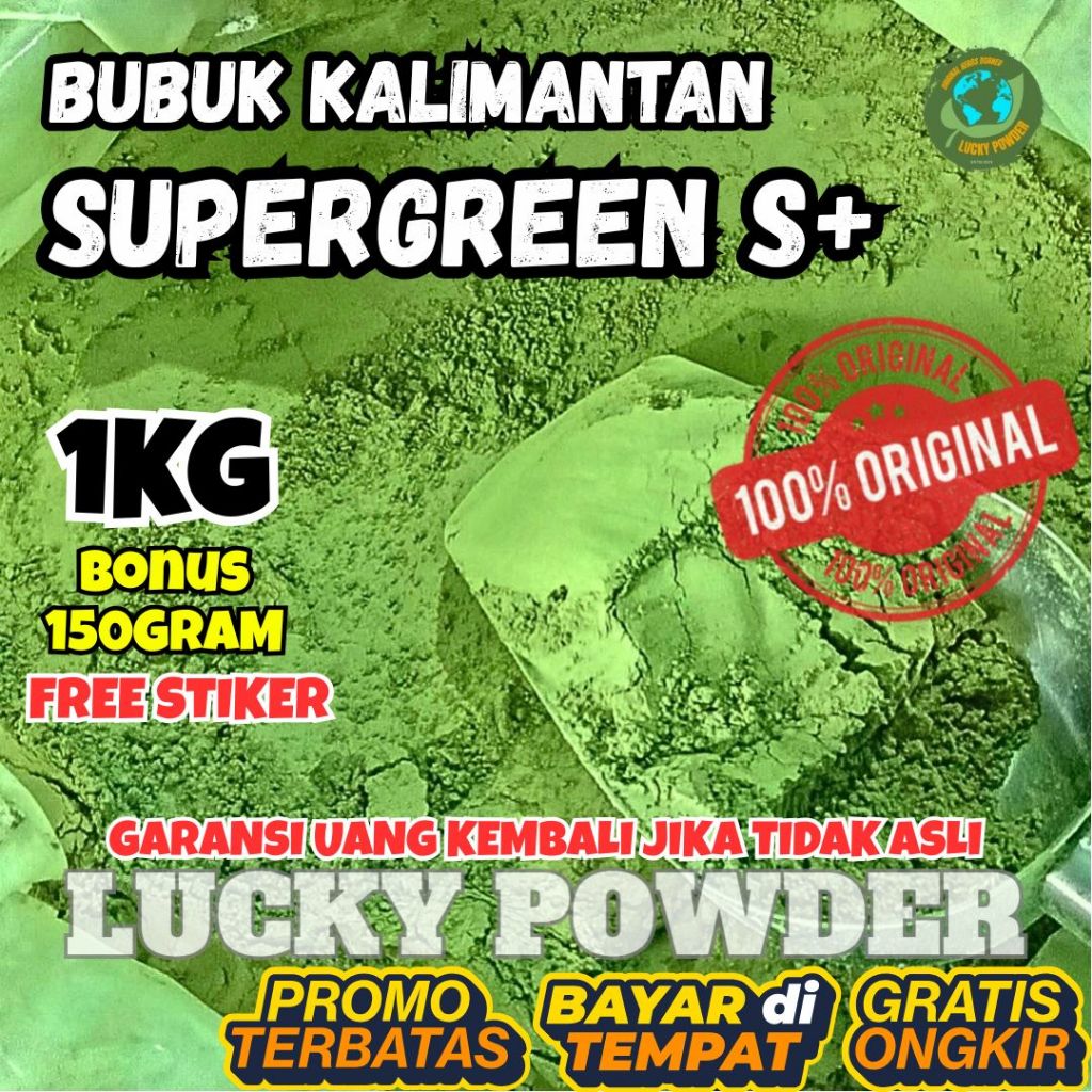 

LUCKYPOWDER.ID BUBUK DAUN HIJAU PURLIKK ASLI BORNEOO KALIMANTANN