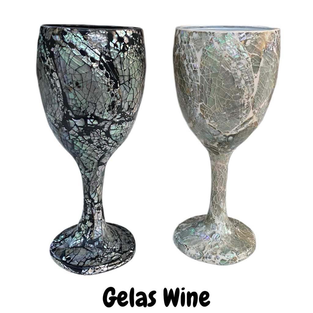 Gelas Wine kerang Mata 7 - Seashell glass - Gelas cangkang Kerang Abalone Mata Tujuh - Gelas Unik - 