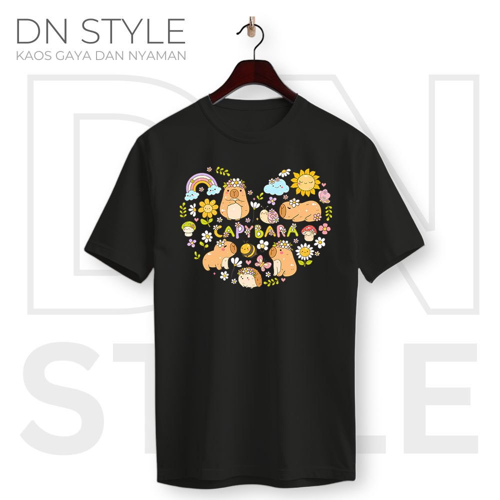 Capy19 - Kaos Capybara Minum Boba - Kaos Lengan Pendek Katun Combed 30s Premium Asli