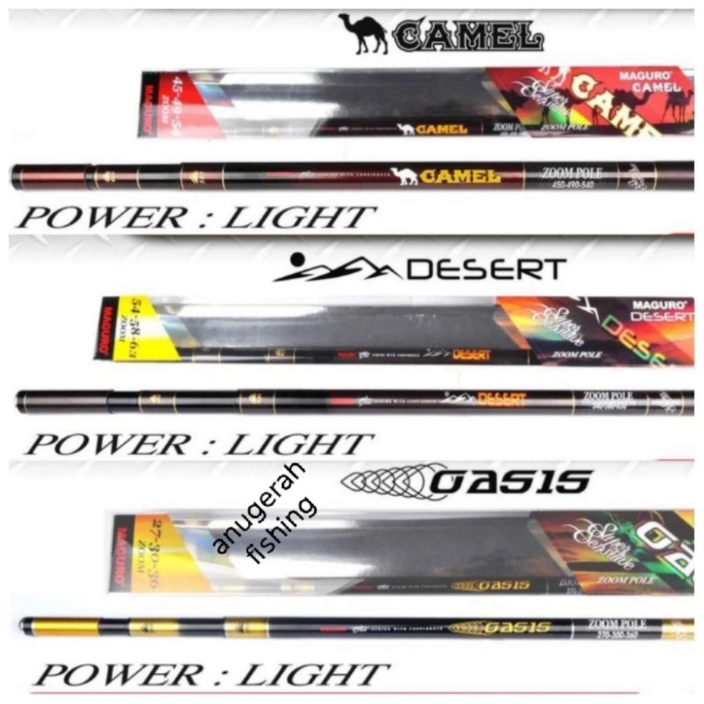 Joran Maguro Tegek CAMEL | Dessert | Oasis | Carbon | Zoom | 360 450 540 630 | alat pancing original