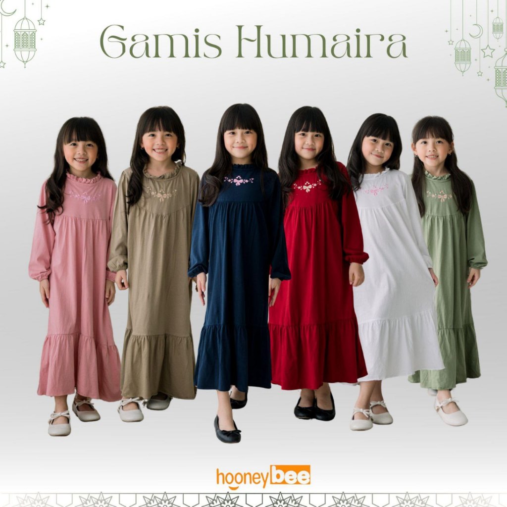 Honey Bee Gamis Humaira Dress Bordir Anak Perempuan Uk. 2-10 Tahun