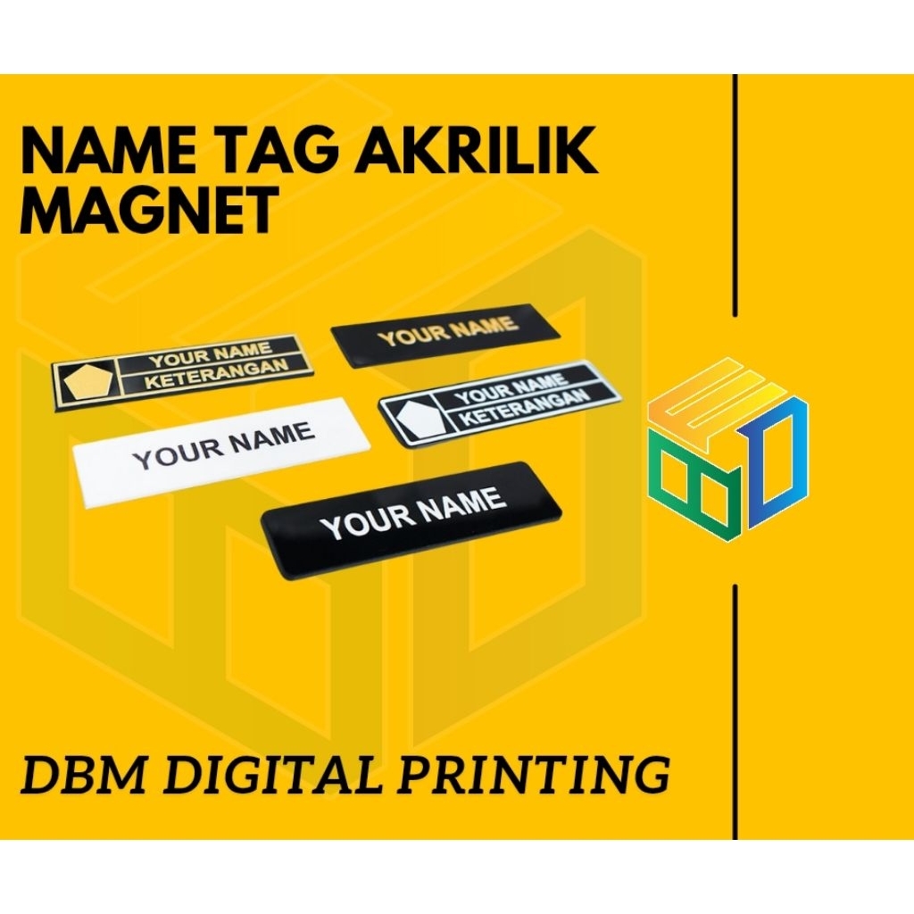 

SIAP 1 HARI !!!..Papan Nama Dada Akrilik Penjepit Magnet