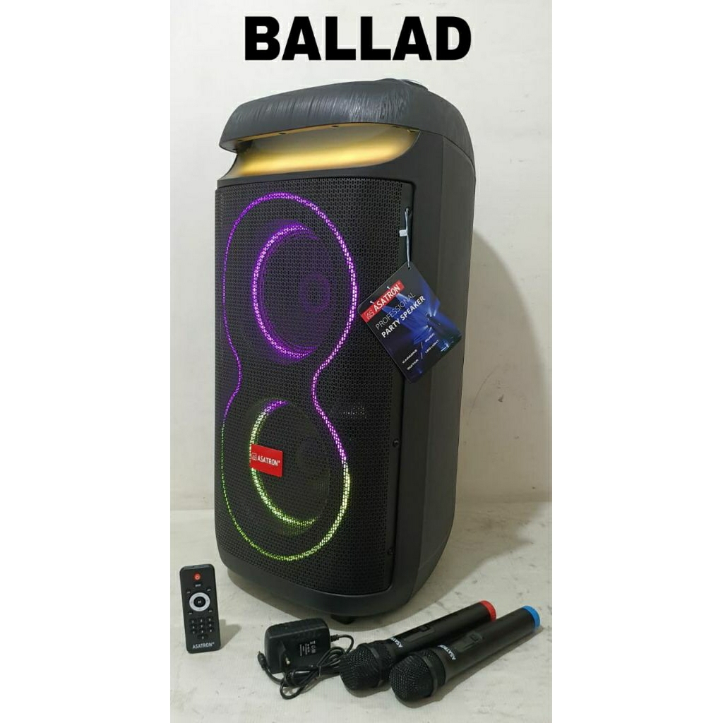 Speaker Bluetooth Asatron Ballad Double 8inch Asatron balad 2x8inch