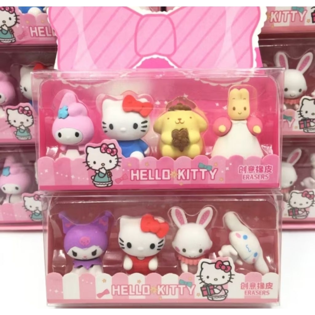 

1 set 4 karakter penghapus pencil sanrio