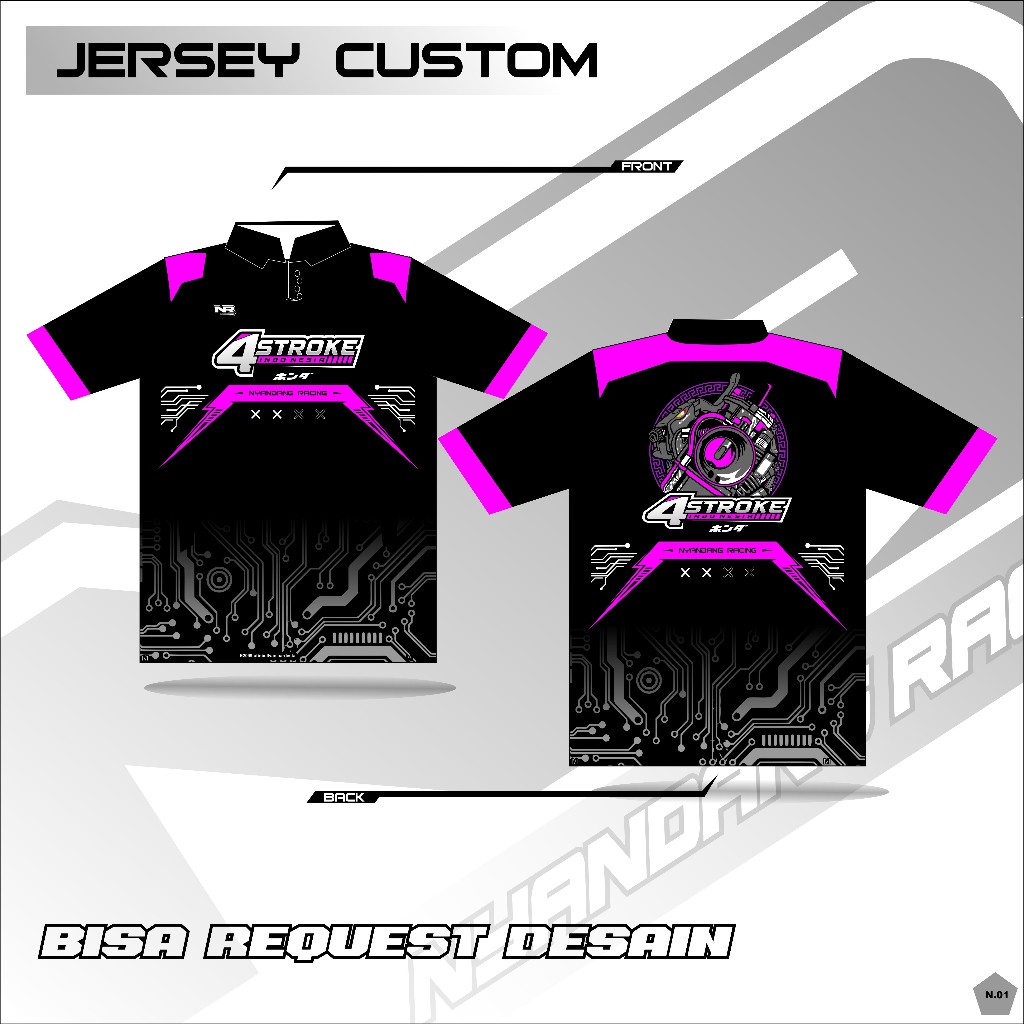JERSEY RACING 4 STROKE baju jersey motor keren pria