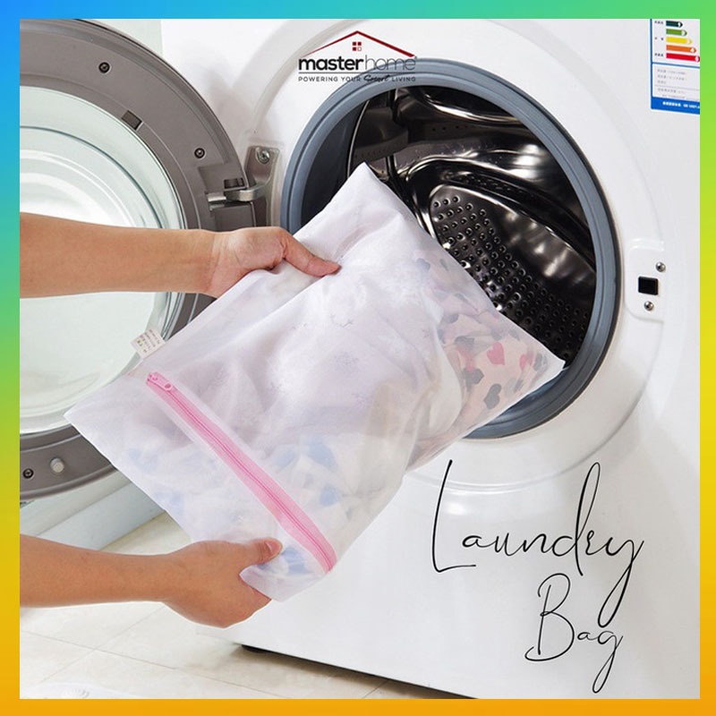 Laundry Bag Net Mesin Cuci 30X40 50X40 50X60Cm / Tas Londry Kantong Jaring Transparan Resleting Cuci