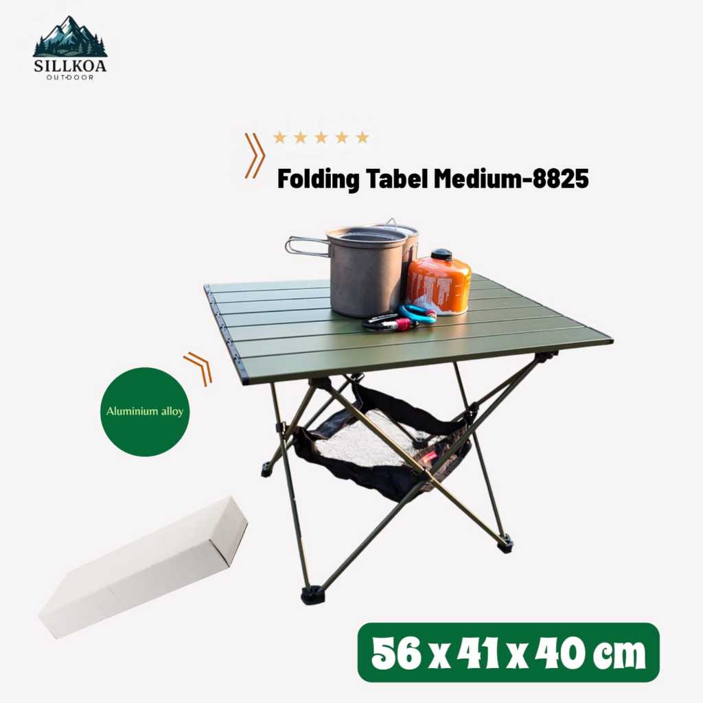 Meja Lipat Piknik Foldable Portable Aluminium Table 56x41x40cm