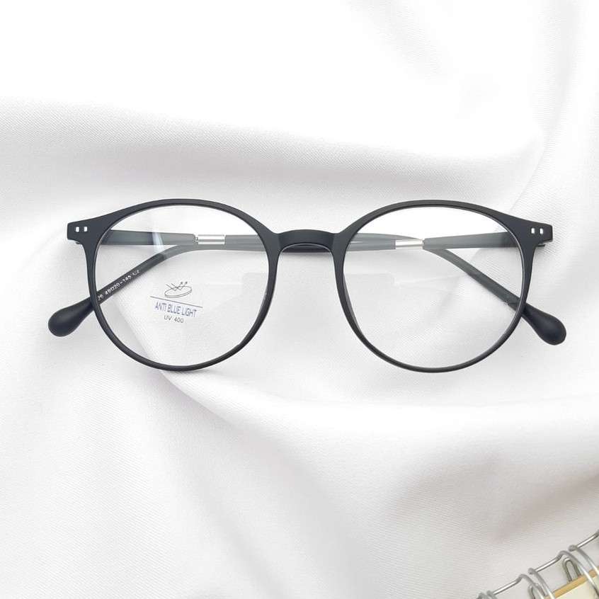 Frame Kacamata 2126 Bulat Lentur Lensa Photocromic Bluecromic Blueray Anti Radiasi Minus Plus Cylind
