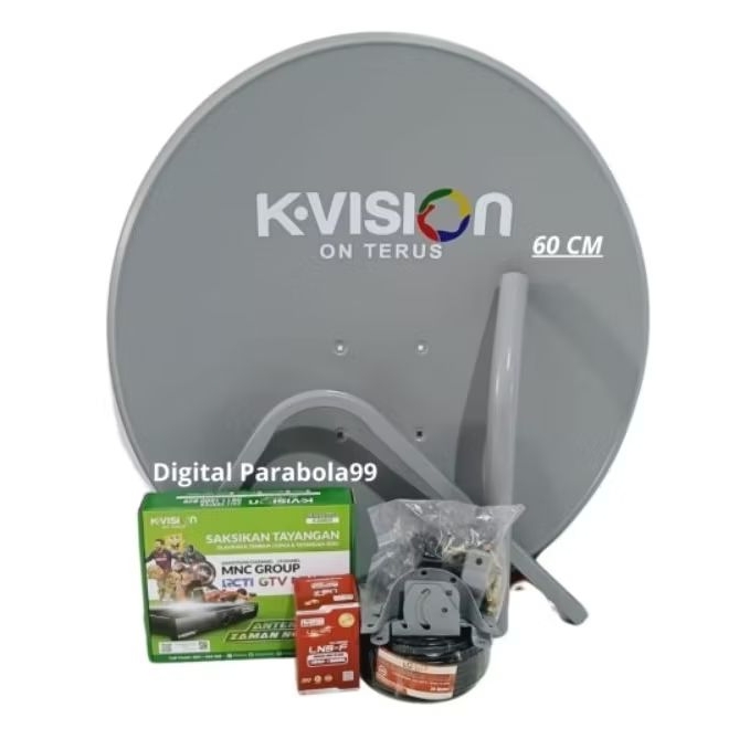 Parabola Mini 60 cm Kvision Full Set Lengkap Paket Receiver Kvision Bromo C2000