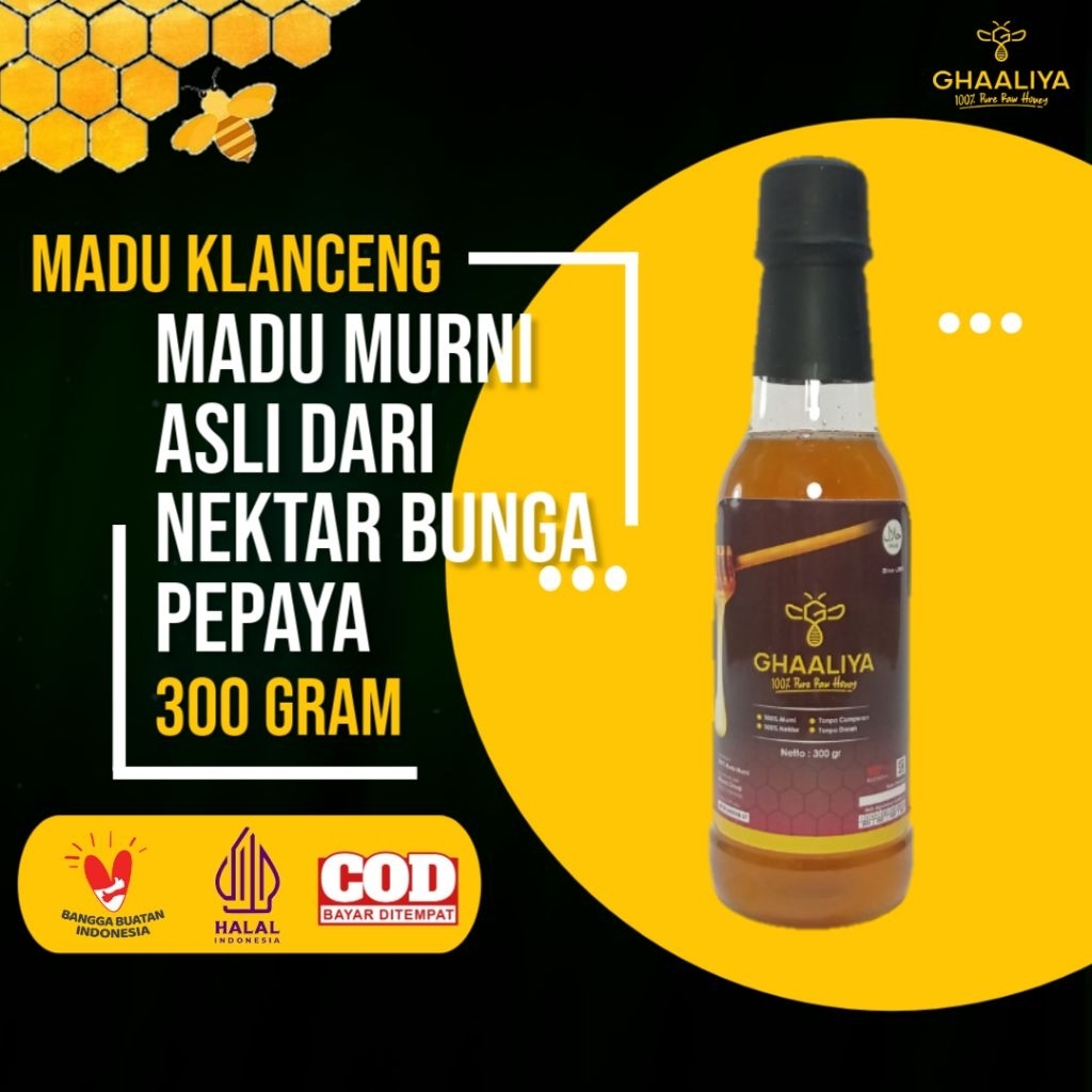 

Madu Murni Asli Klanceng Full 100% Nektar Bunga Pepaya Tanpa Campuran Original Sni Bpom 300gram