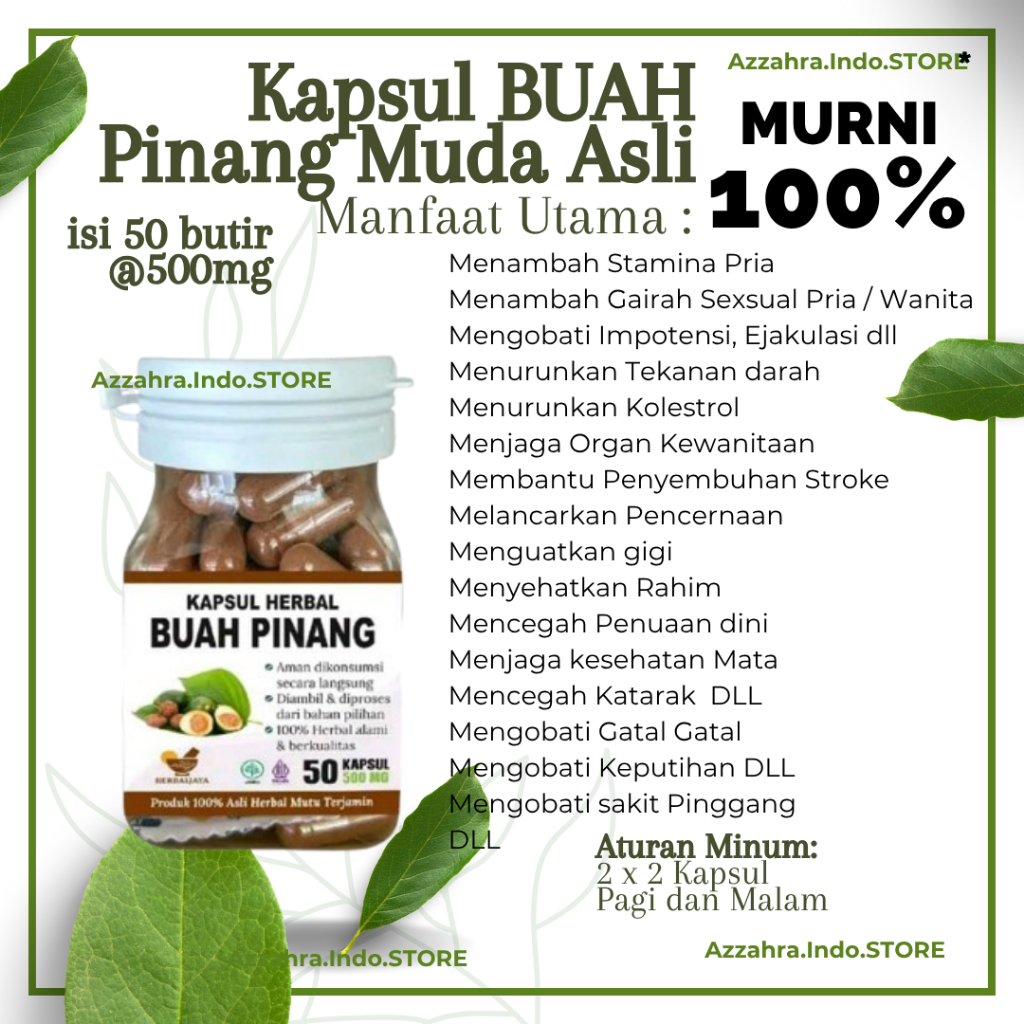 Kapsul Pinang Muda 100% Asli