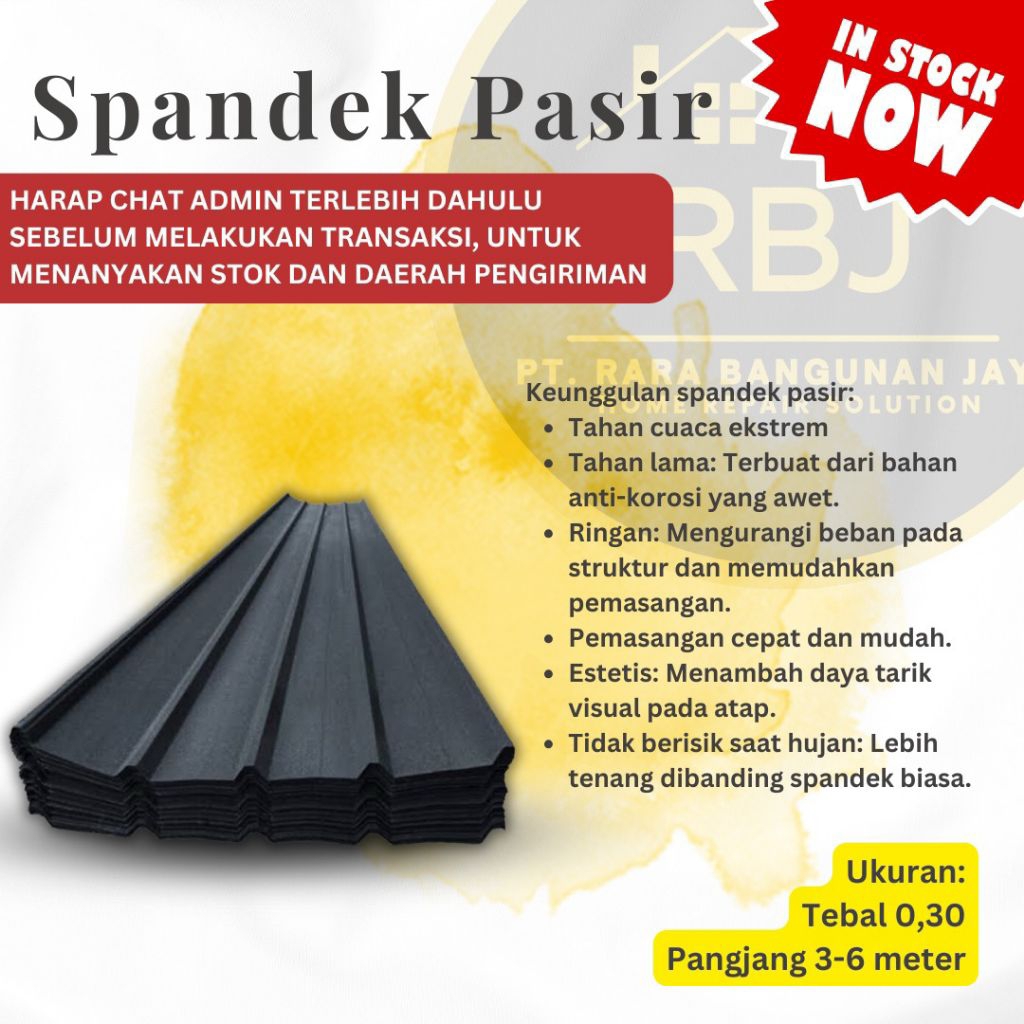 ATAP/ SENG / SPANDEK PASIR WARNA HITAM