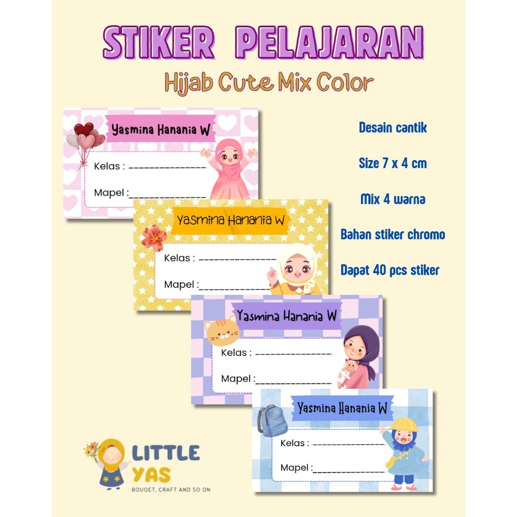 

Stiker Mata Pelajaran Anak Sekolah SD SMP Cute Lucu