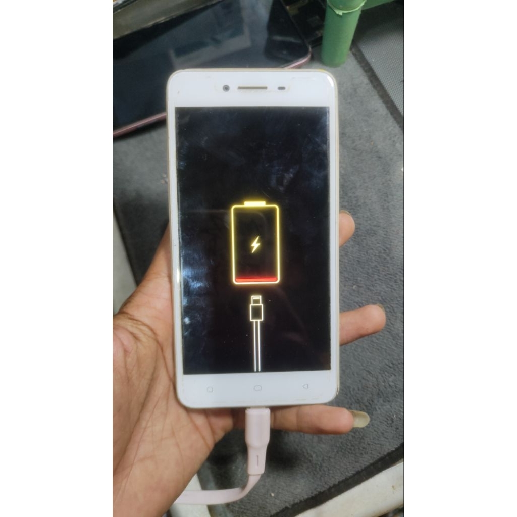 LCD OPPO A37 MINUS BAYANG KUNING ORIGINAL COPOTAN