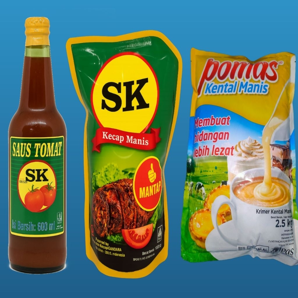 

SEMBAKO, SUSU , KECAP MANIS , SAUS .