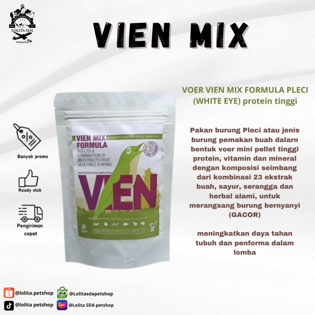 VOER VIEN PAKAN PLECI PROTEIN TINGGI VIEN MIX FORMULA